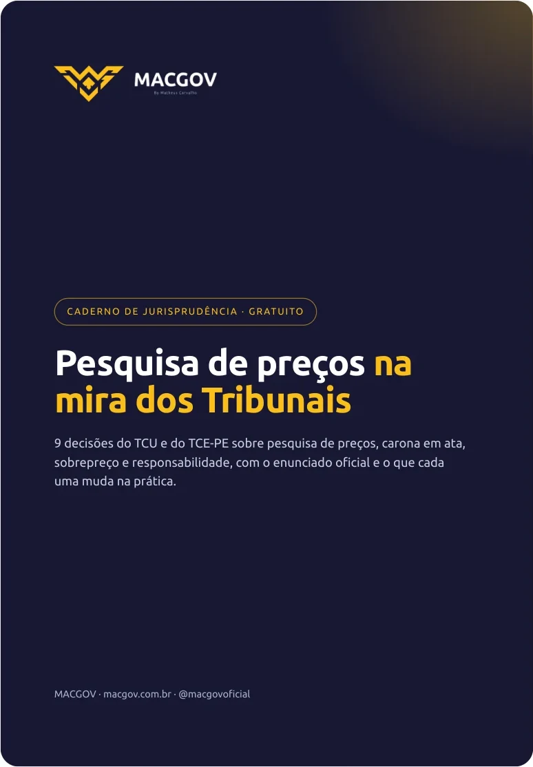 Capa do caderno Pesquisa de preços na mira dos Tribunais